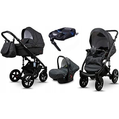 Babylux ® Enfant Poussette Combinée Set 4 en 1 Sky Lark incl. Nacelle, Canne, Siège de voiture, ISOFIX Base Siège Auto Pliable avec Sac à langer, Habillage pluie etc. Publicité Babylux ® Enfant Poussette Combinée Set 4 en 1 Sky Lark incl. Nacelle, Canne, Siège de voiture, ISOFIX Base Siège Auto Pliable avec Sac à langer, Habillage pluie etc. Publicité
