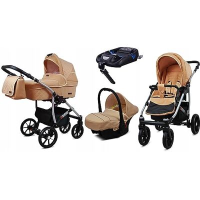 Babylux ® Enfant Poussette Combinée Set 4 en 1 Qbaro incl. Nacelle, Canne, Siège de voiture, ISOFIX Base Siège Auto Pliable avec Sac à langer, Habillage pluie etc. Publicité Babylux ® Enfant Poussette Combinée Set 4 en 1 Qbaro incl. Nacelle, Canne, Siège de voiture, ISOFIX Base Siège Auto Pliable avec Sac à langer, Habillage pluie etc. Publicité