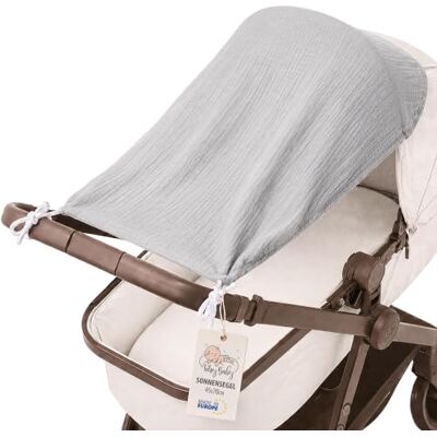 Totsy Baby Ombrelle poussette 70 x 45 cm pare soleil anti UV bébé mousseline tissu protecteur pour landau petit ombre pliable compact réglable voyage fabriqué dans l'UE Gris - Publicité Totsy Baby Ombrelle poussette 70 x 45 cm pare soleil anti UV bébé mousseline tissu protecteur pour landau petit ombre pliable compact réglable voyage fabriqué dans l'UE Gris - Publicité