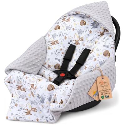 Totsy Baby Couverture Minky poussette bébé toute l'année capuche 90×90 cm Couverture nouveau-né siège auto plaid douce cadeau de naissance layette transport nourrisson Cerf gris clair - Publicité Totsy Baby Couverture Minky poussette bébé toute l'année capuche 90×90 cm Couverture nouveau-né siège auto plaid douce cadeau de naissance layette transport nourrisson Cerf gris clair - Publicité