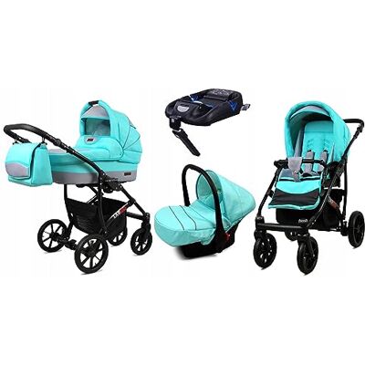 Babylux ® Enfant Poussette Combinée Set 4 en 1 Largo incl. Nacelle, Canne, Siège de voiture, ISOFIX Base Siège Auto Pliable avec Sac à langer, Habillage pluie etc. Publicité Babylux ® Enfant Poussette Combinée Set 4 en 1 Largo incl. Nacelle, Canne, Siège de voiture, ISOFIX Base Siège Auto Pliable avec Sac à langer, Habillage pluie etc. Publicité