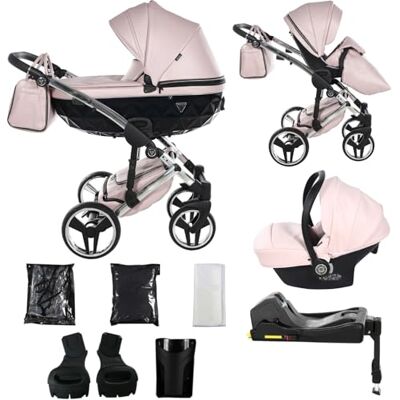 JUNAMA Poussette Diamond Fluo 2en1 3en1 4en1 (06 rose, 4en1 avec base ISOFIX) - Publicité JUNAMA Poussette Diamond Fluo 2en1 3en1 4en1 (06 rose, 4en1 avec base ISOFIX) - Publicité