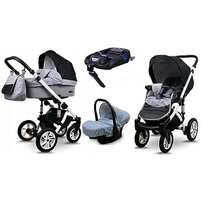 Babylux ® Enfant Poussette Combinée Set 4 en 1 Sky Lark incl. Nacelle, Canne, Siège de voiture, ISOFIX Base Siège Auto Pliable avec Sac à langer, Habillage pluie etc. Publicité Babylux ® Enfant Poussette Combinée Set 4 en 1 Sky Lark incl. Nacelle, Canne, Siège de voiture, ISOFIX Base Siège Auto Pliable avec Sac à langer, Habillage pluie etc. Publicité