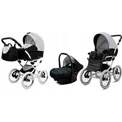 BABYLUX - MARGARET - Blanc - Points noirs - Stroller - Publicité BABYLUX - MARGARET - Blanc - Points noirs - Stroller - Publicité
