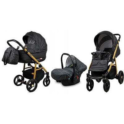 Babylux ® Enfant Poussette Combinée Set 3 en 1 Axel incl. Nacelle, Canne, Siège de voiture Siège Auto Pliable avec Sac à langer, Habillage pluie, Moustiquaire etc. Publicité Babylux ® Enfant Poussette Combinée Set 3 en 1 Axel incl. Nacelle, Canne, Siège de voiture Siège Auto Pliable avec Sac à langer, Habillage pluie, Moustiquaire etc. Publicité