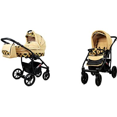 Babylux Largo Poussette Bébé 2en1 Profonde et Poussette Avec Accessoires Réglable et Pliable Construction en Aluminium Léger 2 Options de Montage Imperméable Gold Rainbow Black Frame - Publicité Babylux Largo Poussette Bébé 2en1 Profonde et Poussette Avec Accessoires Réglable et Pliable Construction en Aluminium Léger 2 Options de Montage Imperméable Gold Rainbow Black Frame - Publicité