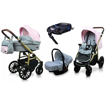 Babylux ® Enfant Poussette Combinée Set 4 en 1 Aspero incl. Nacelle, Canne, Siège de voiture, ISOFIX Base Siège Auto Pliable avec Sac à langer, Habillage pluie etc. Publicité Babylux ® Enfant Poussette Combinée Set 4 en 1 Aspero incl. Nacelle, Canne, Siège de voiture, ISOFIX Base Siège Auto Pliable avec Sac à langer, Habillage pluie etc. Publicité