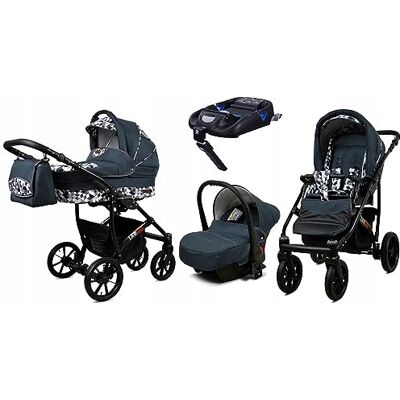 Babylux ® Enfant Poussette Combinée Set 4 en 1 Largo incl. Nacelle, Canne, Siège de voiture, ISOFIX Base Siège Auto Pliable avec Sac à langer, Habillage pluie etc. Publicité Babylux ® Enfant Poussette Combinée Set 4 en 1 Largo incl. Nacelle, Canne, Siège de voiture, ISOFIX Base Siège Auto Pliable avec Sac à langer, Habillage pluie etc. Publicité