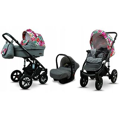 Babylux ® Enfant Poussette Combinée Set 3 en 1 Sky Lark incl. Nacelle, Canne, Siège de voiture Siège Auto Pliable avec Sac à langer, Habillage pluie, Moustiquaire etc. Publicité Babylux ® Enfant Poussette Combinée Set 3 en 1 Sky Lark incl. Nacelle, Canne, Siège de voiture Siège Auto Pliable avec Sac à langer, Habillage pluie, Moustiquaire etc. Publicité