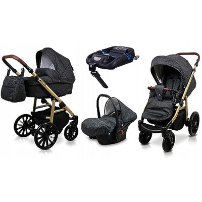 Babylux ® Enfant Poussette Combinée Set 4 en 1 Aspero incl. Nacelle, Canne, Siège de voiture, ISOFIX Base Siège Auto Pliable avec Sac à langer, Habillage pluie etc. Publicité Babylux ® Enfant Poussette Combinée Set 4 en 1 Aspero incl. Nacelle, Canne, Siège de voiture, ISOFIX Base Siège Auto Pliable avec Sac à langer, Habillage pluie etc. Publicité