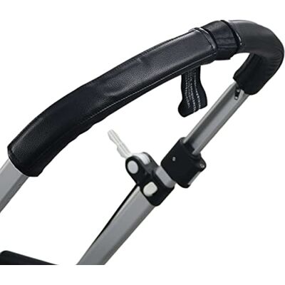 gogolotom Housse de poignée de poussette en cuir synthétique compatible avec poussette Bugaboo Cameleon, manchon de poignée de landau amovible avec fermeture éclair, résistant à la poussière, hydrofuge (noir) - Publicité gogolotom Housse de poignée de poussette en cuir synthétique compatible avec poussette Bugaboo Cameleon, manchon de poignée de landau amovible avec fermeture éclair, résistant à la poussière, hydrofuge (noir) - Publicité