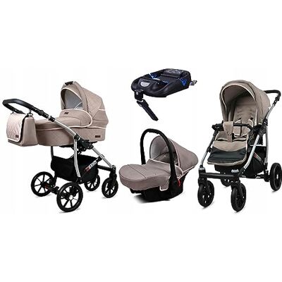 Babylux ® Enfant Poussette Combinée Set 4 en 1 Qbaro incl. Nacelle, Canne, Siège de voiture, ISOFIX Base Siège Auto Pliable avec Sac à langer, Habillage pluie etc. Publicité Babylux ® Enfant Poussette Combinée Set 4 en 1 Qbaro incl. Nacelle, Canne, Siège de voiture, ISOFIX Base Siège Auto Pliable avec Sac à langer, Habillage pluie etc. Publicité