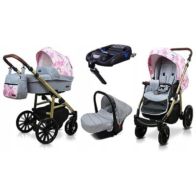 Babylux ® Enfant Poussette Combinée Set 4 en 1 Aspero incl. Nacelle, Canne, Siège de voiture, ISOFIX Base Siège Auto Pliable avec Sac à langer, Habillage pluie etc. Publicité Babylux ® Enfant Poussette Combinée Set 4 en 1 Aspero incl. Nacelle, Canne, Siège de voiture, ISOFIX Base Siège Auto Pliable avec Sac à langer, Habillage pluie etc. Publicité