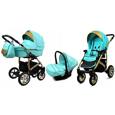 Babylux ® Enfant Poussette Combinée Set 3 en 1 Gold Lux incl. Nacelle - Publicité Babylux ® Enfant Poussette Combinée Set 3 en 1 Gold Lux incl. Nacelle - Publicité