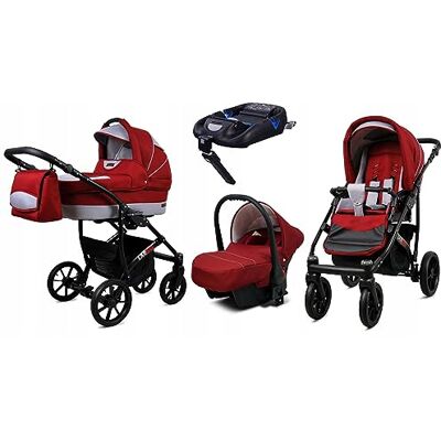 Babylux ® Enfant Poussette Combinée Set 4 en 1 Largo incl. Nacelle, Canne, Siège de voiture, ISOFIX Base Siège Auto Pliable avec Sac à langer, Habillage pluie etc. Publicité Babylux ® Enfant Poussette Combinée Set 4 en 1 Largo incl. Nacelle, Canne, Siège de voiture, ISOFIX Base Siège Auto Pliable avec Sac à langer, Habillage pluie etc. Publicité