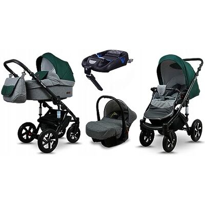 Babylux ® Enfant Poussette Combinée Set 4 en 1 Sky Lark incl. Nacelle, Canne, Siège de voiture, ISOFIX Base Siège Auto Pliable avec Sac à langer, Habillage pluie etc. Publicité Babylux ® Enfant Poussette Combinée Set 4 en 1 Sky Lark incl. Nacelle, Canne, Siège de voiture, ISOFIX Base Siège Auto Pliable avec Sac à langer, Habillage pluie etc. Publicité