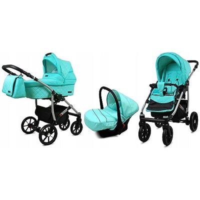 BabyLux - QBARO 3in1 - Menthe - Aluminium - Pushchair - Publicité BabyLux - QBARO 3in1 - Menthe - Aluminium - Pushchair - Publicité