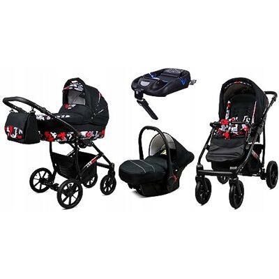 Babylux ® Enfant Poussette Combinée Set 4 en 1 Largo incl. Nacelle, Canne, Siège de voiture, ISOFIX Base Siège Auto Pliable avec Sac à langer, Habillage pluie etc. Publicité Babylux ® Enfant Poussette Combinée Set 4 en 1 Largo incl. Nacelle, Canne, Siège de voiture, ISOFIX Base Siège Auto Pliable avec Sac à langer, Habillage pluie etc. Publicité