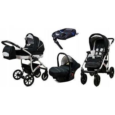 Babylux ® Enfant Poussette Combinée Set 4 en 1 Largo incl. Nacelle, Canne, Siège de voiture, ISOFIX Base Siège Auto Pliable avec Sac à langer, Habillage pluie etc. Publicité Babylux ® Enfant Poussette Combinée Set 4 en 1 Largo incl. Nacelle, Canne, Siège de voiture, ISOFIX Base Siège Auto Pliable avec Sac à langer, Habillage pluie etc. Publicité