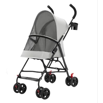 homewell Poussette Chien Pliable, Poussette pour Chien Chat avec Porte-gobelet et Housse de Pluie, Chariot pour Chien/Chat, Fenêtres en Maille, Roues 4.5" à 360°en EVA avec Freins (Gris) - Publicité homewell Poussette Chien Pliable, Poussette pour Chien Chat avec Porte-gobelet et Housse de Pluie, Chariot pour Chien/Chat, Fenêtres en Maille, Roues 4.5" à 360°en EVA avec Freins (Gris) - Publicité