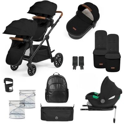 Ickle Bubba Système de voyage Virgo 14 pièces avec siège auto i-Size Cirrus et base ISOFIX, adapté de la naissance à 15 mois – Poussette tandem avec nacelle, chancelières et accessoires (Noir) - Publicité Ickle Bubba Système de voyage Virgo 14 pièces avec siège auto i-Size Cirrus et base ISOFIX, adapté de la naissance à 15 mois – Poussette tandem avec nacelle, chancelières et accessoires (Noir) - Publicité