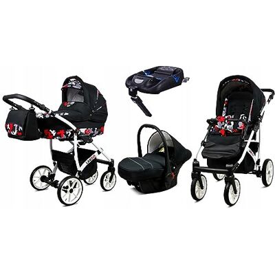 Babylux ® Enfant Poussette Combinée Set 4 en 1 Largo incl. Nacelle, Canne, Siège de voiture, ISOFIX Base Siège Auto Pliable avec Sac à langer, Habillage pluie etc. Publicité Babylux ® Enfant Poussette Combinée Set 4 en 1 Largo incl. Nacelle, Canne, Siège de voiture, ISOFIX Base Siège Auto Pliable avec Sac à langer, Habillage pluie etc. Publicité