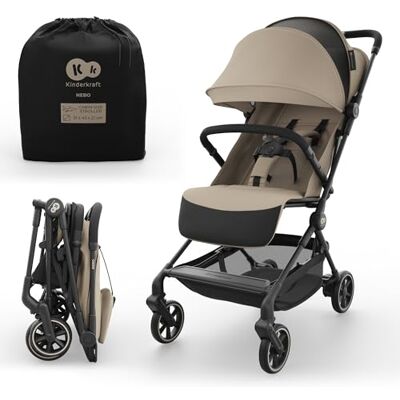 kk Kinderkraft Kinderkraft NEBO Poussette Cabine Ultralégère, Pliable, Tient Debout, Beige - Publicité kk Kinderkraft Kinderkraft NEBO Poussette Cabine Ultralégère, Pliable, Tient Debout, Beige - Publicité