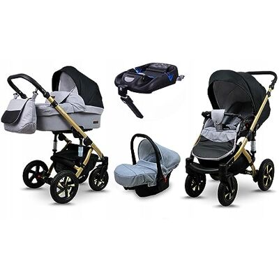 Babylux ® Enfant Poussette Combinée Set 4 en 1 Sky Lark incl. Nacelle, Canne, Siège de voiture, ISOFIX Base Siège Auto Pliable avec Sac à langer, Habillage pluie etc. Publicité Babylux ® Enfant Poussette Combinée Set 4 en 1 Sky Lark incl. Nacelle, Canne, Siège de voiture, ISOFIX Base Siège Auto Pliable avec Sac à langer, Habillage pluie etc. Publicité