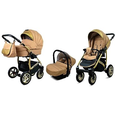 Babylux ® Enfant Poussette Combinée Set 3 en 1 Gold Lux incl. Nacelle - Publicité Babylux ® Enfant Poussette Combinée Set 3 en 1 Gold Lux incl. Nacelle - Publicité