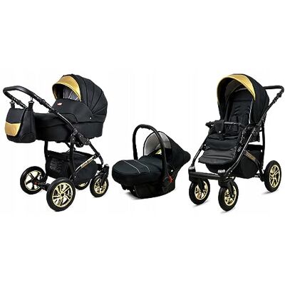 Babylux ® Enfant Poussette Combinée Set 3 en 1 Gold Lux incl. Nacelle - Publicité Babylux ® Enfant Poussette Combinée Set 3 en 1 Gold Lux incl. Nacelle - Publicité