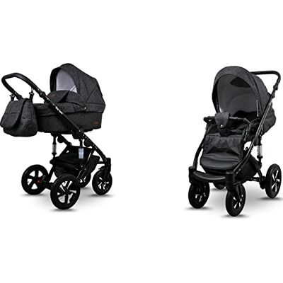 Babylux ® Enfant Poussette Combinée Set 2 en 1 Sky Lark incl. Nacelle, Canne, Siège de voiture Siège Auto Pliable avec Sac à langer, Habillage pluie, Moustiquaire etc. Publicité Babylux ® Enfant Poussette Combinée Set 2 en 1 Sky Lark incl. Nacelle, Canne, Siège de voiture Siège Auto Pliable avec Sac à langer, Habillage pluie, Moustiquaire etc. Publicité