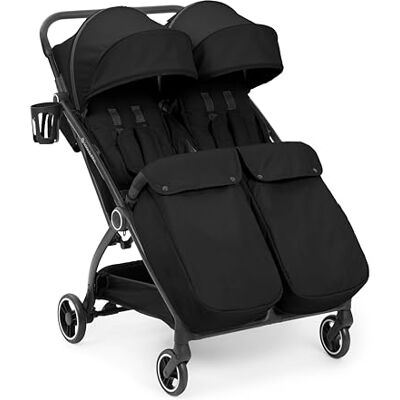 Ickle Bubba Aries Max Poussette Double Côte à Côte à Pliage Automatique (Noir) - Publicité Ickle Bubba Aries Max Poussette Double Côte à Côte à Pliage Automatique (Noir) - Publicité