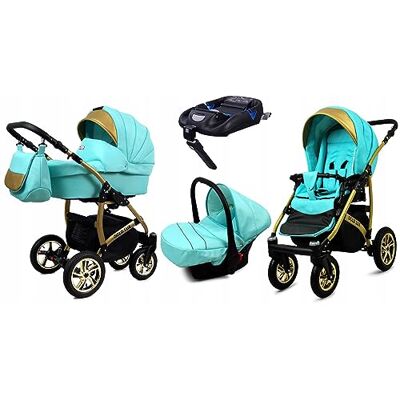 Babylux ® Enfant Poussette Combinée Set 4 en 1 Gold Lux incl. Nacelle - Publicité Babylux ® Enfant Poussette Combinée Set 4 en 1 Gold Lux incl. Nacelle - Publicité