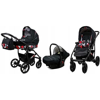 Babylux ® Enfant Poussette Combinée Set 3 en 1 Largo incl. Nacelle, Canne, Siège de voiture Siège Auto Pliable avec Sac à langer, Habillage pluie, Moustiquaire etc. Publicité Babylux ® Enfant Poussette Combinée Set 3 en 1 Largo incl. Nacelle, Canne, Siège de voiture Siège Auto Pliable avec Sac à langer, Habillage pluie, Moustiquaire etc. Publicité