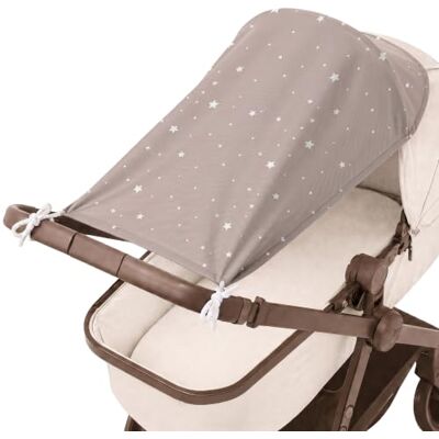 Totsy Baby Ombrelle poussette universelle 70x45 cm landau anti UV polyester Ombrelle pare soleil compatible avec nombreuses poussettes landau buggy anti UV bébé pliable Beige avec des étoiles blanches - Publicité Totsy Baby Ombrelle poussette universelle 70x45 cm landau anti UV polyester Ombrelle pare soleil compatible avec nombreuses poussettes landau buggy anti UV bébé pliable Beige avec des étoiles blanches - Publicité
