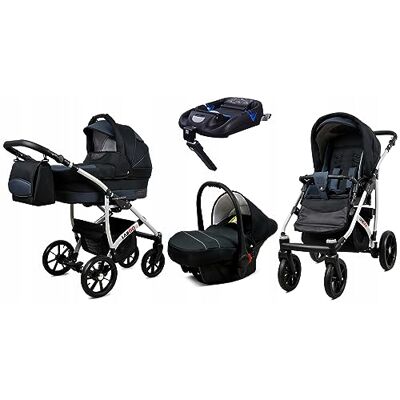 Babylux ® Enfant Poussette Combinée Set 4 en 1 Largo incl. Nacelle, Canne, Siège de voiture, ISOFIX Base Siège Auto Pliable avec Sac à langer, Habillage pluie etc. Publicité Babylux ® Enfant Poussette Combinée Set 4 en 1 Largo incl. Nacelle, Canne, Siège de voiture, ISOFIX Base Siège Auto Pliable avec Sac à langer, Habillage pluie etc. Publicité