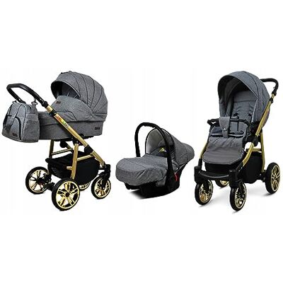 BABYLUX - CLASSIC GOLD - 3-in-1 - Cadre Gris - Poussette - Publicité BABYLUX - CLASSIC GOLD - 3-in-1 - Cadre Gris - Poussette - Publicité