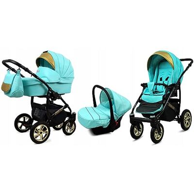 Babylux ® Enfant Poussette Combinée Set 3 en 1 Gold Lux incl. Nacelle - Publicité Babylux ® Enfant Poussette Combinée Set 3 en 1 Gold Lux incl. Nacelle - Publicité