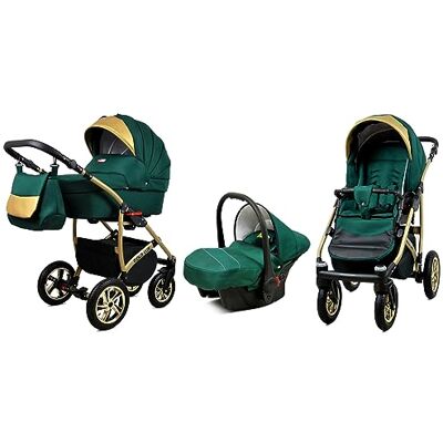 Babylux ® Enfant Poussette Combinée Set 3 en 1 Gold Lux incl. Nacelle - Publicité Babylux ® Enfant Poussette Combinée Set 3 en 1 Gold Lux incl. Nacelle - Publicité