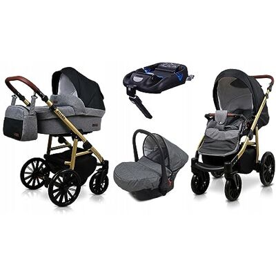 Babylux ® Enfant Poussette Combinée Set 4 en 1 Aspero incl. Nacelle, Canne, Siège de voiture, ISOFIX Base Siège Auto Pliable avec Sac à langer, Habillage pluie etc. Publicité Babylux ® Enfant Poussette Combinée Set 4 en 1 Aspero incl. Nacelle, Canne, Siège de voiture, ISOFIX Base Siège Auto Pliable avec Sac à langer, Habillage pluie etc. Publicité