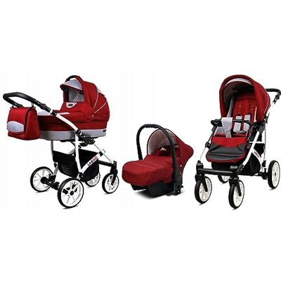 Babylux ® Enfant Poussette Combinée Set 3 en 1 Largo incl. Nacelle, Canne, Siège de voiture Siège Auto Pliable avec Sac à langer, Habillage pluie, Moustiquaire etc. Publicité Babylux ® Enfant Poussette Combinée Set 3 en 1 Largo incl. Nacelle, Canne, Siège de voiture Siège Auto Pliable avec Sac à langer, Habillage pluie, Moustiquaire etc. Publicité