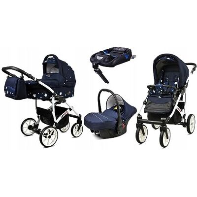 Babylux ® Enfant Poussette Combinée Set 4 en 1 Largo incl. Nacelle, Canne, Siège de voiture, ISOFIX Base Siège Auto Pliable avec Sac à langer, Habillage pluie etc. Publicité Babylux ® Enfant Poussette Combinée Set 4 en 1 Largo incl. Nacelle, Canne, Siège de voiture, ISOFIX Base Siège Auto Pliable avec Sac à langer, Habillage pluie etc. Publicité