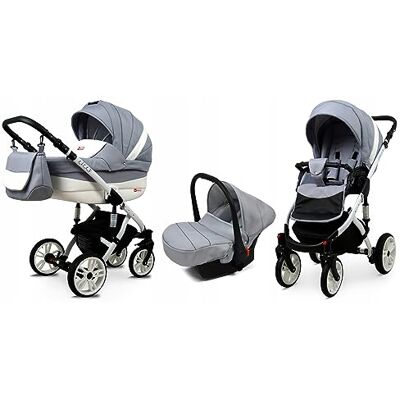 Babylux ® Enfant Poussette Combinée Set 3 en 1 Lilly incl. Nacelle, Canne, Siège de voiture Siège Auto Pliable avec Sac à langer, Habillage pluie, Moustiquaire etc. Publicité Babylux ® Enfant Poussette Combinée Set 3 en 1 Lilly incl. Nacelle, Canne, Siège de voiture Siège Auto Pliable avec Sac à langer, Habillage pluie, Moustiquaire etc. Publicité