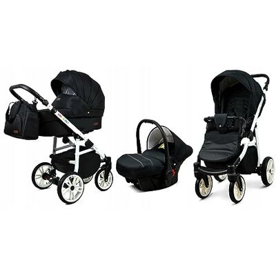 BabyLux CLASSIC GOLD 3 Em 1 - Onyx - Cadre blanc - Poussette - Publicité BabyLux CLASSIC GOLD 3 Em 1 - Onyx - Cadre blanc - Poussette - Publicité
