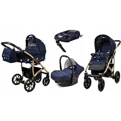 Babylux ® Enfant Poussette Combinée Set 4 en 1 Largo incl. Nacelle, Canne, Siège de voiture, ISOFIX Base Siège Auto Pliable avec Sac à langer, Habillage pluie etc. Publicité Babylux ® Enfant Poussette Combinée Set 4 en 1 Largo incl. Nacelle, Canne, Siège de voiture, ISOFIX Base Siège Auto Pliable avec Sac à langer, Habillage pluie etc. Publicité