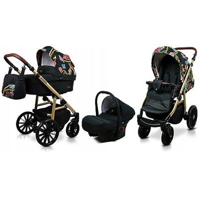 Babylux ® Enfant Poussette Combinée Set 3 en 1 Aspero incl. Nacelle, Canne, Siège de voiture Siège Auto Pliable avec Sac à langer, Habillage pluie, Moustiquaire etc. Publicité Babylux ® Enfant Poussette Combinée Set 3 en 1 Aspero incl. Nacelle, Canne, Siège de voiture Siège Auto Pliable avec Sac à langer, Habillage pluie, Moustiquaire etc. Publicité