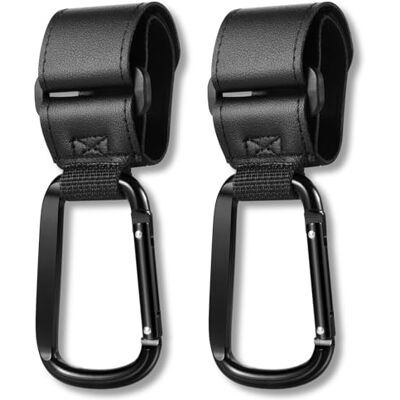 balala Crochets pour poussette, Accessoires de Poussettes mousqueton en cuir, 2 Pcs Clips Mousquetons, Clip pour Poussette, Crochet Multifonction pour Poussette, pour Poussette,Courses,Sac à Dos(Noir) - Publicité balala Crochets pour poussette, Accessoires de Poussettes mousqueton en cuir, 2 Pcs Clips Mousquetons, Clip pour Poussette, Crochet Multifonction pour Poussette, pour Poussette,Courses,Sac à Dos(Noir) - Publicité