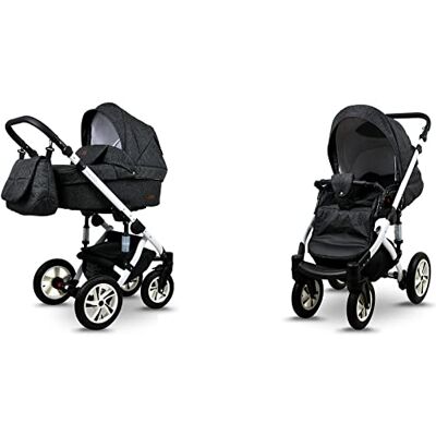 Babylux ® Enfant Poussette Combinée Set 2 en 1 Sky Lark incl. Nacelle, Canne, Siège de voiture Siège Auto Pliable avec Sac à langer, Habillage pluie, Moustiquaire etc. Publicité Babylux ® Enfant Poussette Combinée Set 2 en 1 Sky Lark incl. Nacelle, Canne, Siège de voiture Siège Auto Pliable avec Sac à langer, Habillage pluie, Moustiquaire etc. Publicité