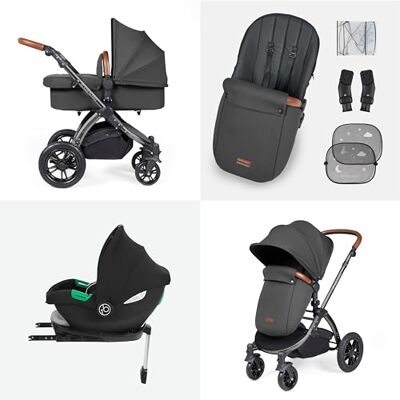 Ickle Bubba Stomp Luxe 12 pièces Poussette, siège auto i-Size Cirrus et base ISOFIX – Tout-terrain, poussette, nacelle, chauffe-pieds et habillage pluie, de la naissance à 4 ans* (Noir/Gris/Tan) - Publicité Ickle Bubba Stomp Luxe 12 pièces Poussette, siège auto i-Size Cirrus et base ISOFIX – Tout-terrain, poussette, nacelle, chauffe-pieds et habillage pluie, de la naissance à 4 ans* (Noir/Gris/Tan) - Publicité