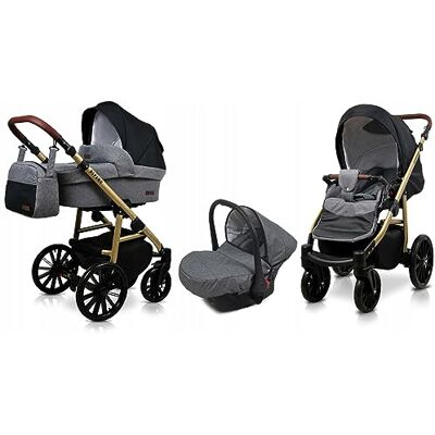 BabyLux - ASPERO 3in1 - Gris - Aluminium - Poussette - Publicité BabyLux - ASPERO 3in1 - Gris - Aluminium - Poussette - Publicité